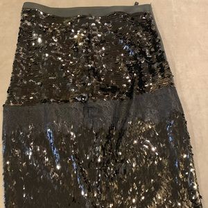 BCBG Black sequins below the knee skirt